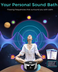PUVIDJUT frequency generator with five tones for varied meditation sessions.