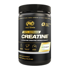 PVL Creapure Creatine bottle front for pure power support during workouts.