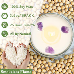 PVUELE sage candle 6-pack unlit for gift-ready presentation and easy setup.