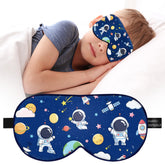 Máscara Pyopbow para niños, enfoque frontal de seda Mulberry, descanso cómodo para piel sensible.