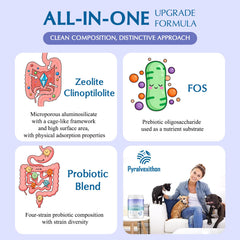 Pyralvexithon probiotic blend label close-up highlighting strains and FOS for gut wellness.