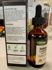 Q'ankyaq Leucine HMB liquid drops bottle with measured dose for precise use.