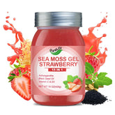 QANLOI strawberry sea moss gel jar shows a tasty daily supplement for vitality.