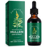 QJCWXIAOX Mullein Drops bottle for respiratory support on a clean surface.