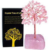 QLRSUXN árbol de cuarzo rosa 4 pulgadas, ideal para meditación y armonía.