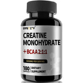 Qmiozzy bottle front showing creatine capsules for on-the-go energy support.