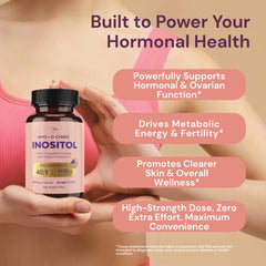 QSTA Myo-Inositol capsules close-up showing a high-potency formula.