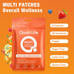 QualiLife Multi Plus patch application close-up showing easy placement.