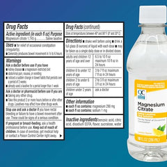 Quality Choice Magnesium Citrate cherry pour demonstrates quick-action relief and easy dosing