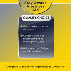 Quality Choice Stay Awake tablet in hand for quick energy