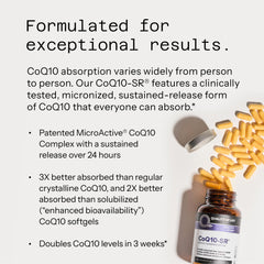 Quality of Life CoQ10-SR label closeup displaying product details and quality.