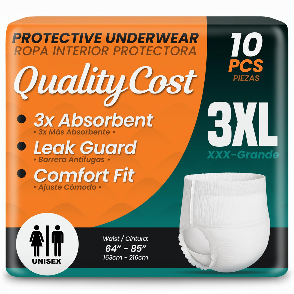 QualityCost XXXL pull-up diapers pack front view for bulk 10-pack convenience