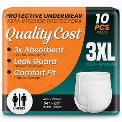 QualityCost XXXL pull-up diapers pack front view for bulk 10-pack convenience