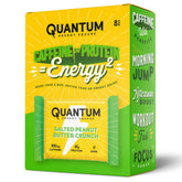 Quantum Energy Square packaging on shelf offers a convenient vegan energy boost.