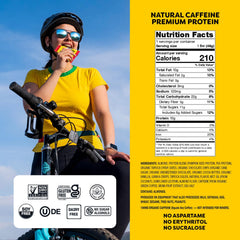 Quantum Energy Squares nutrition facts panel showing caffeine and protein