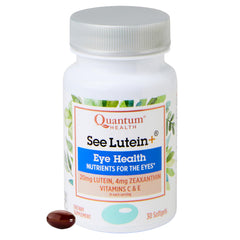 Quantum See Lutein+ bottle with softgels for daily eye nutrition.