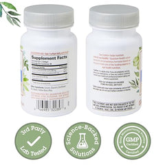 Close-up of See Lutein+ softgels highlighting lutein content.