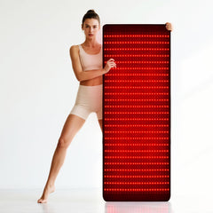 QuasarMD infrared mat 660nm red light close-up for skin vitality.