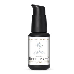 Quicksilver Scientific Dr. Shade's Bitters No. 9 bottle pour for quick digestive comfort after meals