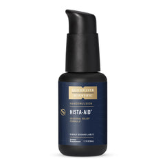Quicksilver Scientific Hista-Aid bottle close-up, liposomal delivery for fast uptake.