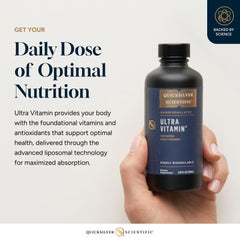 Quicksilver Scientific Liposomal Ultra Vitamin measuring dropper for precise daily dosing.