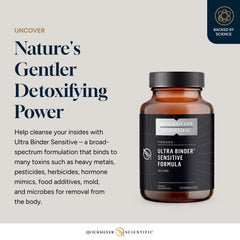 Glass of water with Ultra Binder Sensitive powder ready to mix for easy daily use