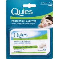 Quies wax ear plugs 12 pairs provide comfortable noise protection for daily use.