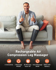 Quinear air compression close-up shows even pressure for swelling relief.