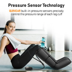 Quinear air compression control panel clearly shows massage location and pressure for easy customization.
