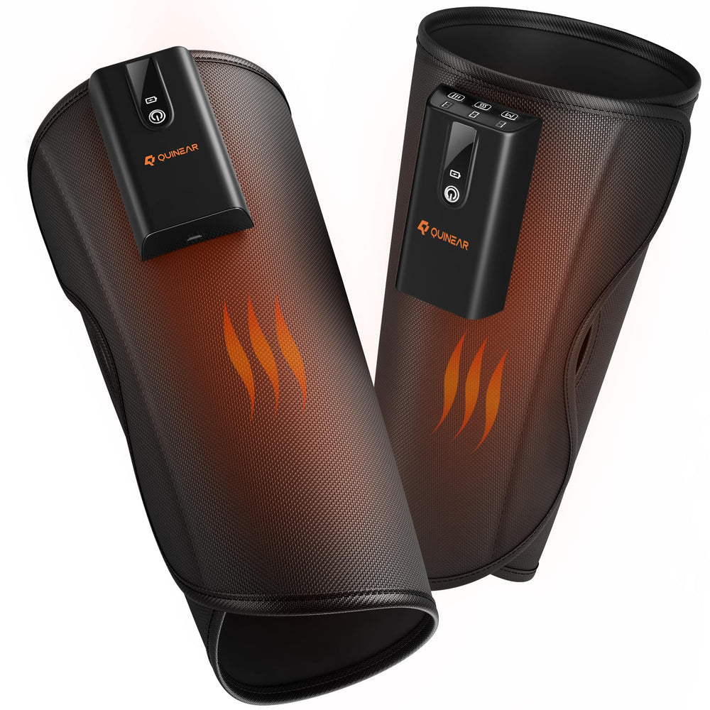 QUINEAR cordless calf massager with heat for soothing circulation anywhere.