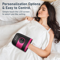 QUINEAR Hand Massager shows two heat levels for added comfort.
