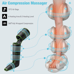 QUINEAR Leg Massager thigh area provides upper leg relief with gentle sequential compression.