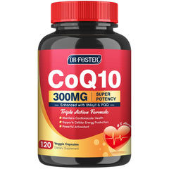 Quinovit CoQ10 300mg bottle highlighting premium heart and energy support.
