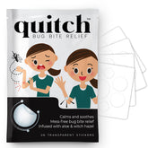 Quitch bug bite relief patch on skin showing natural itch relief and comfort.