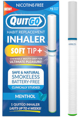 QuitGo habit replacement inhaler close-up with menthol scent for sensory support.
