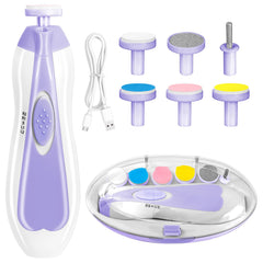 Qunlions Life lima-uñas-bebé completo morado, ideal para el cuidado diario de uñas delicadas.