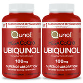 Qunol Mega Ubiquinol CoQ10 bottle highlighting superior absorption for daily energy support.