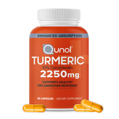 Qunol Turmeric Curcumin bottle front label highlighting high potency