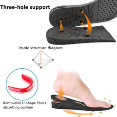 QUORYTH elevating insole inside a shoe demonstrating discreet lift for daily wear.