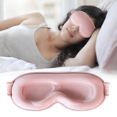 QUWOLACE Sleep Mask 3D Contoured blocks light with brows and nose space