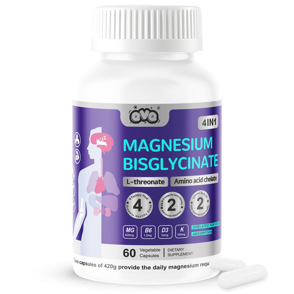 QVQ magnesium bisglycinate capsules for daily relaxation and muscle support.