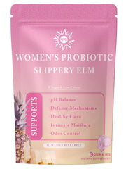 QVQ Women’s Probiotic Slippery Elm Gummies bottle showing balanced feminine health potential
