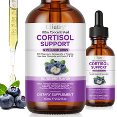 QZFICNJY cortisol drops bottle with blueberry flavor for quick relaxation