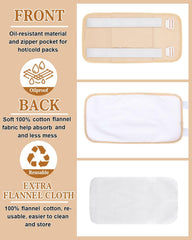 Raccomb Castor Oil Pack Breast Pouch two for symmetrical coverage and flexibility.