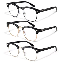 Racico blue light glasses front view with UV protection for screen time relief.