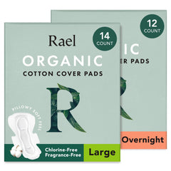 Rael pad with organic cotton top sheet for daily comfort and reliable protection