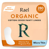 Rael panty liners with organic cotton cover offer soft daily comfort and natural freshness.