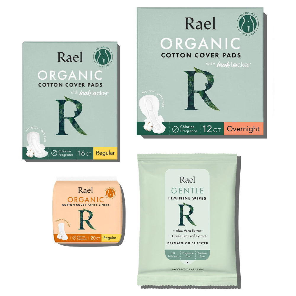 Rael regular pads with organic cotton top sheet for daily protection