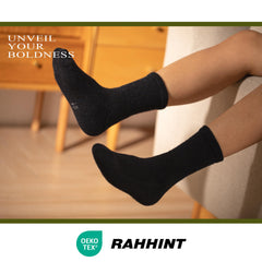 Rahhint Alpaca Wool Diabetic Socks with cushioned sole for comfortable steps.