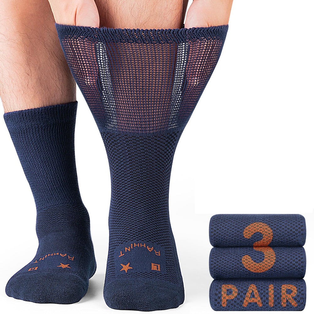 Rahhint Pro diabetic socks close-up knit highlighting breathable merino-wool blend for all-day comfort